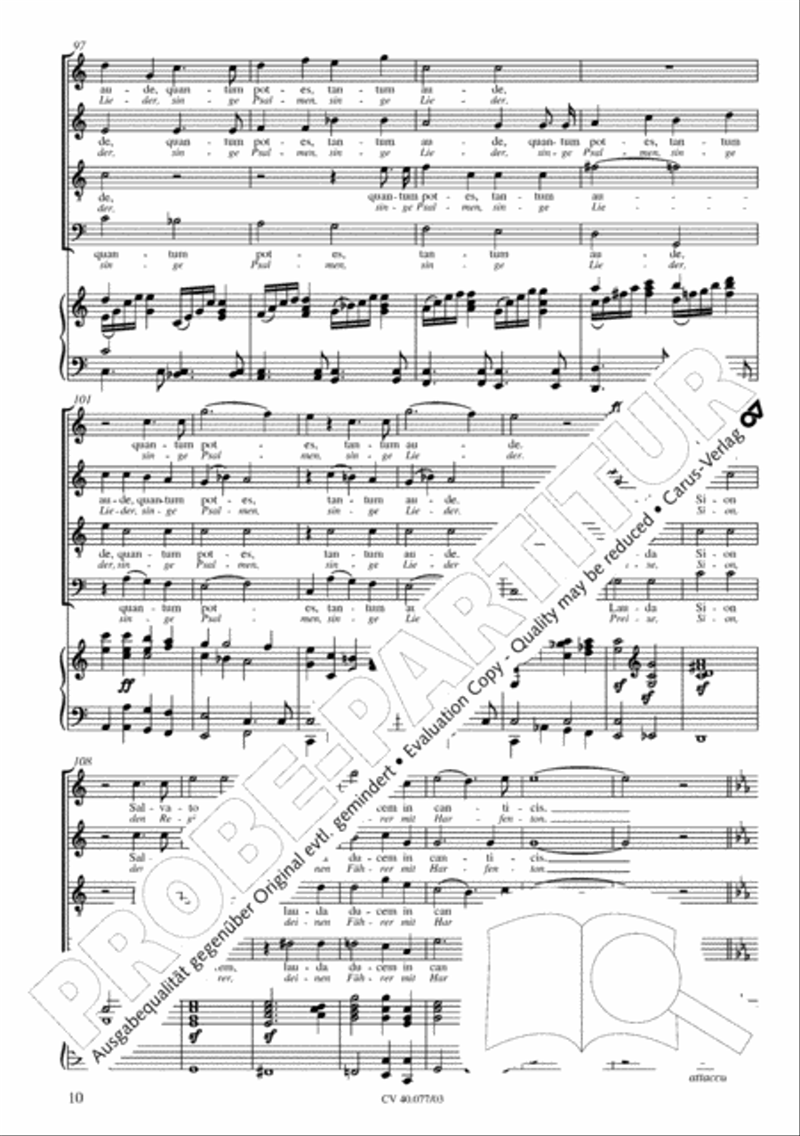 Lauda Sion 4-Part scores gallery preview page 15