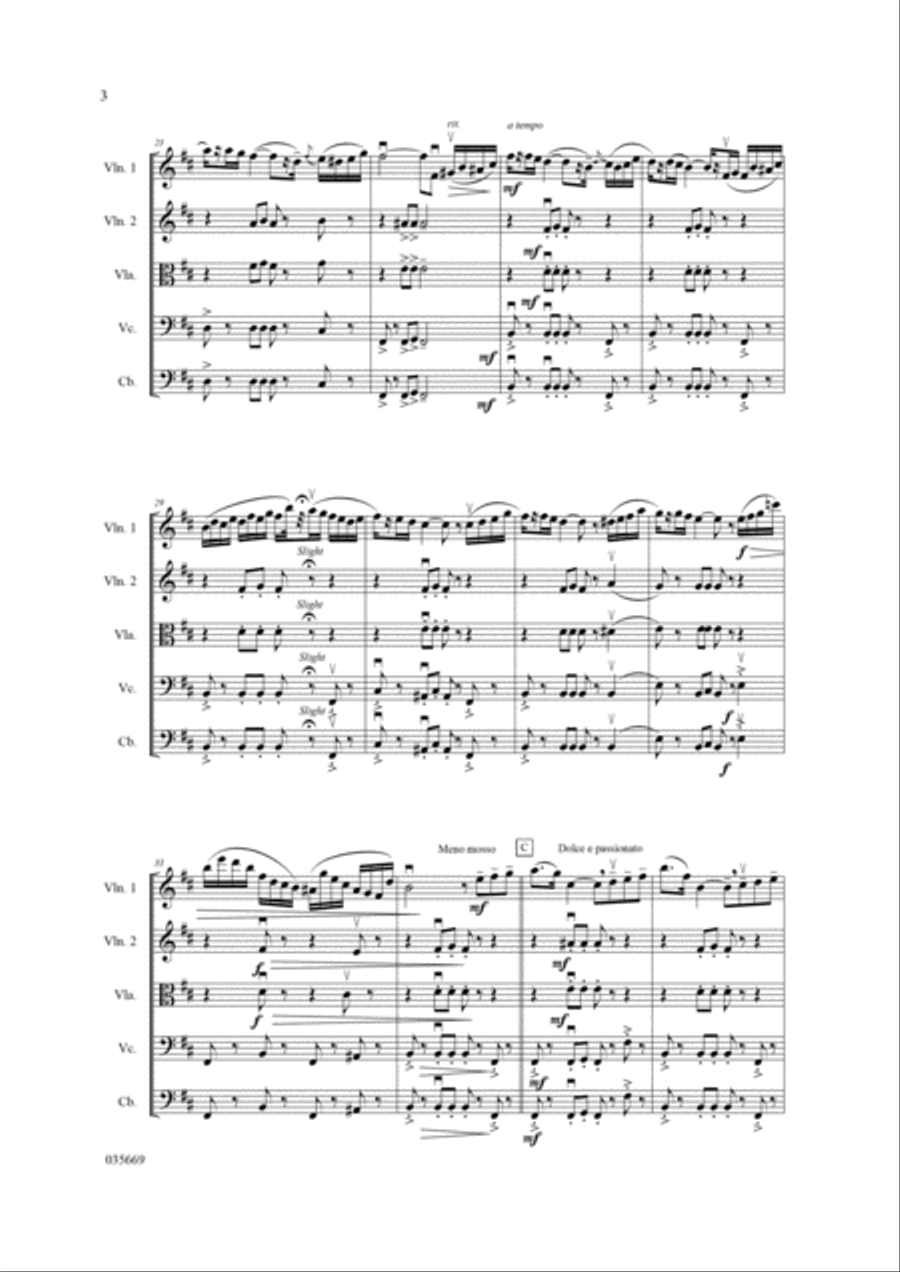 ANDALOUSE – STRING QUARTET String Quartet scores gallery preview page 4