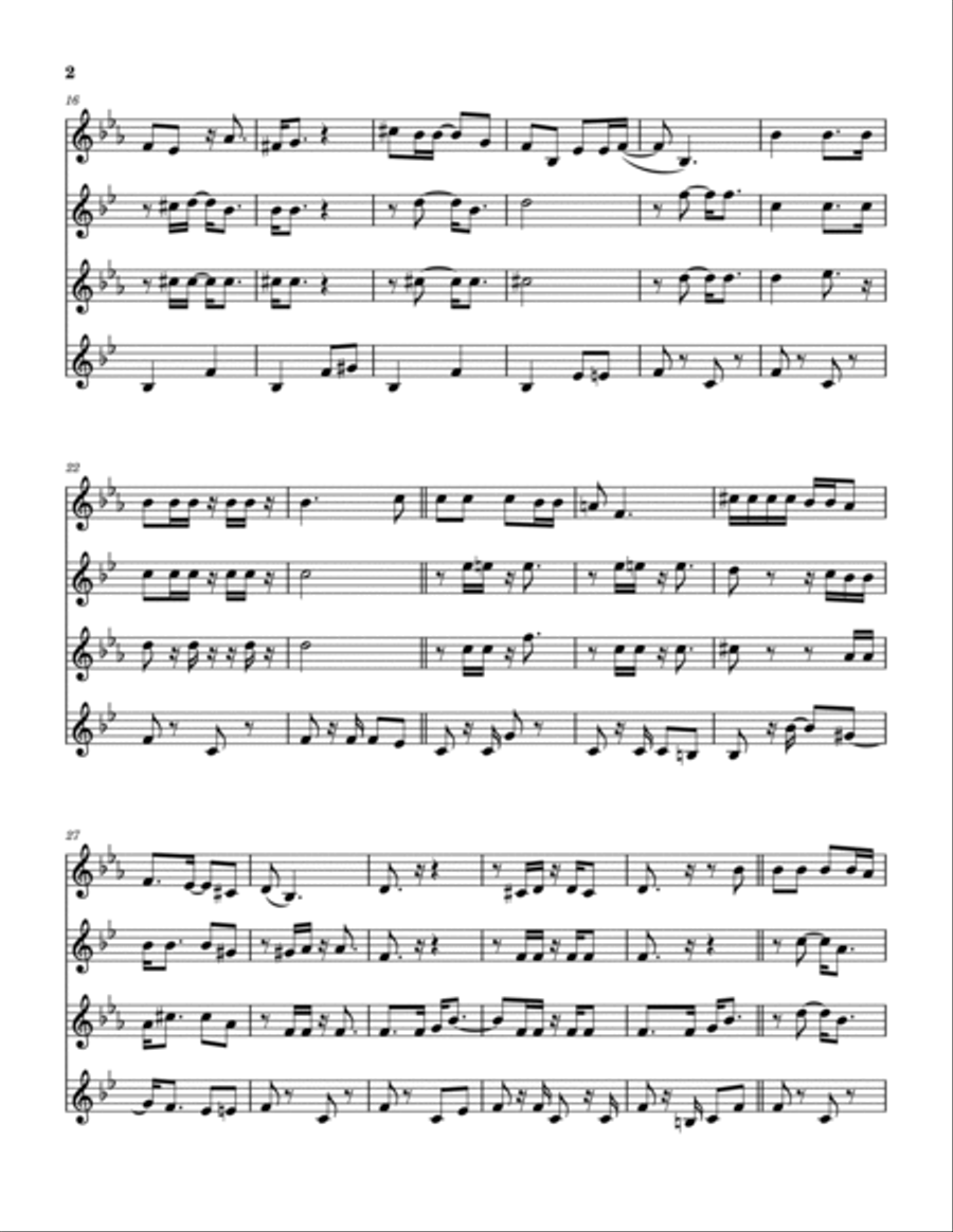 Workin' Man Blues Saxophone Quartet scores gallery preview page 3