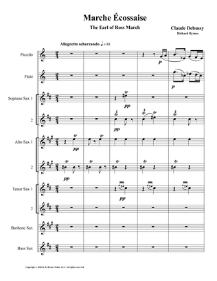 Marche Écossaise by Claude Debussy for Saxophone Octet + Flute & Piccolo