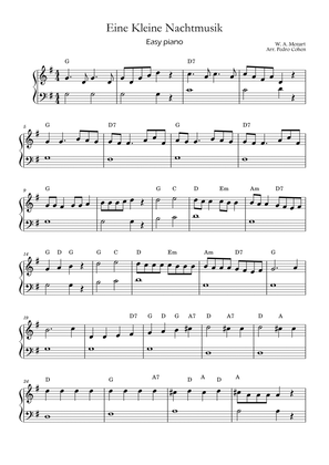 Eine Kleine Nachtmusik - easy piano version w/ chords