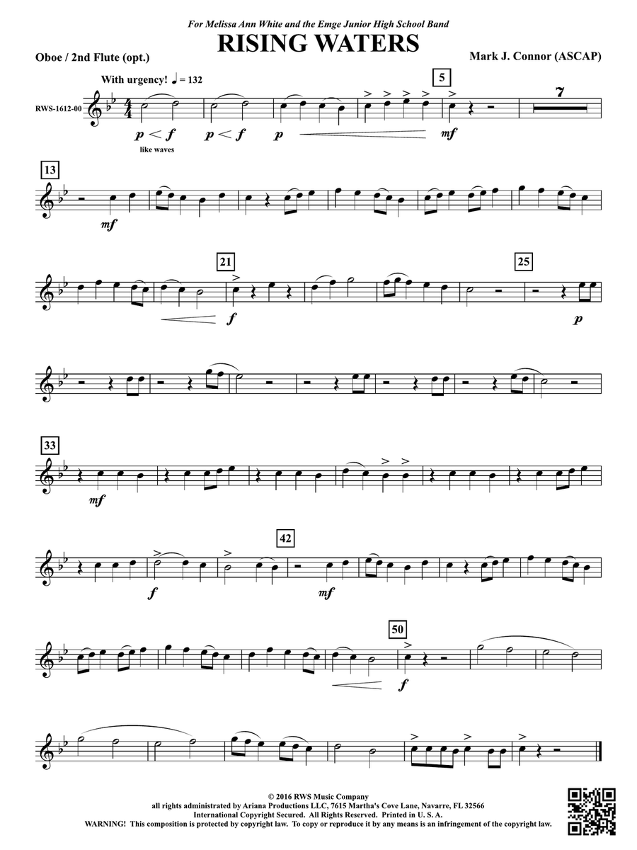 Rising Waters: Oboe Oboe scores gallery preview page 1