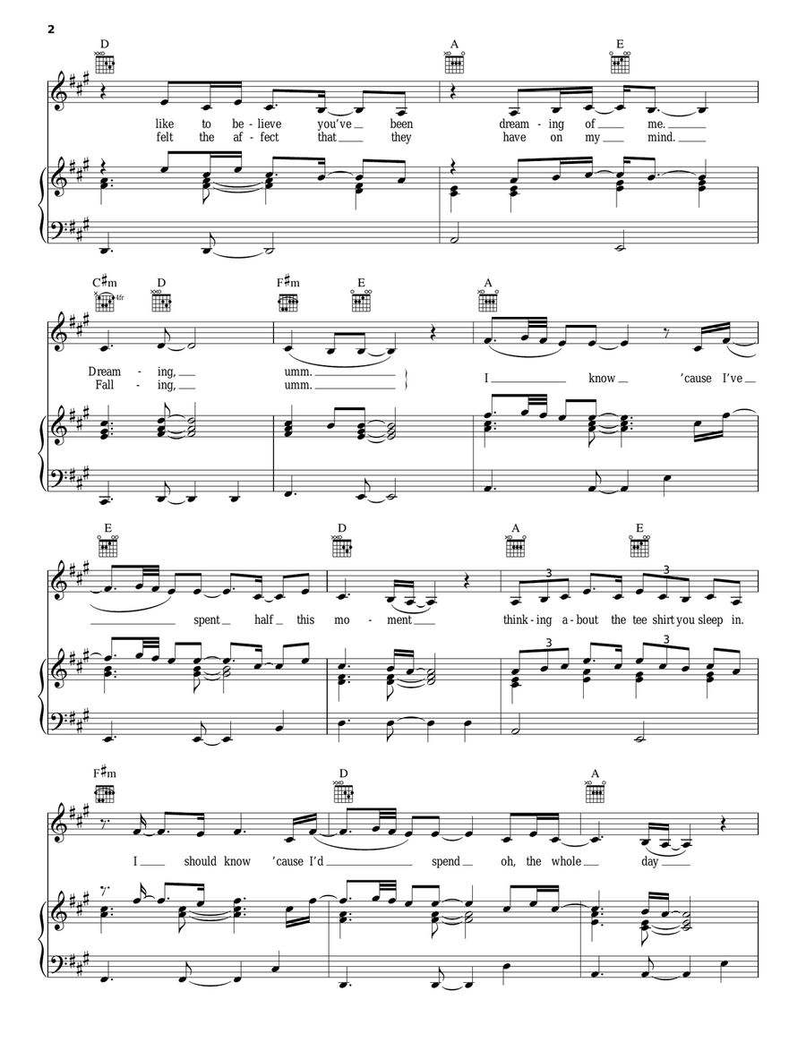 Tee Shirt Piano, Vocal, Guitar scores gallery preview page 2