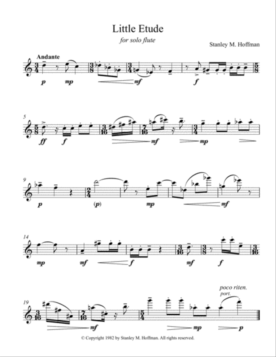 Little Etude by Stanley M. Hoffman Flute Solo - Digital Sheet Music