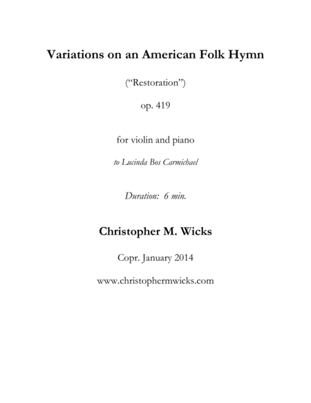 Variations on an American Folk Hymn image number null