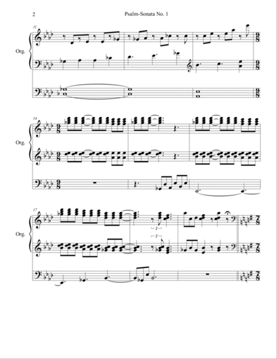 Psalm-Sonata No. 1 for organ, by Brenda Portman Organ Solo scores gallery preview page 4