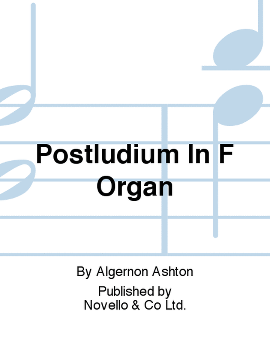 Postludium In F Organ