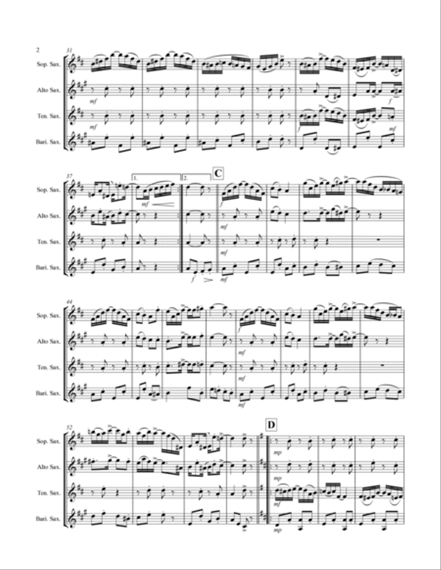 Joplin - “Something Doing” (for Saxophone Quartet SATB) Saxophone Quartet scores gallery preview page 3