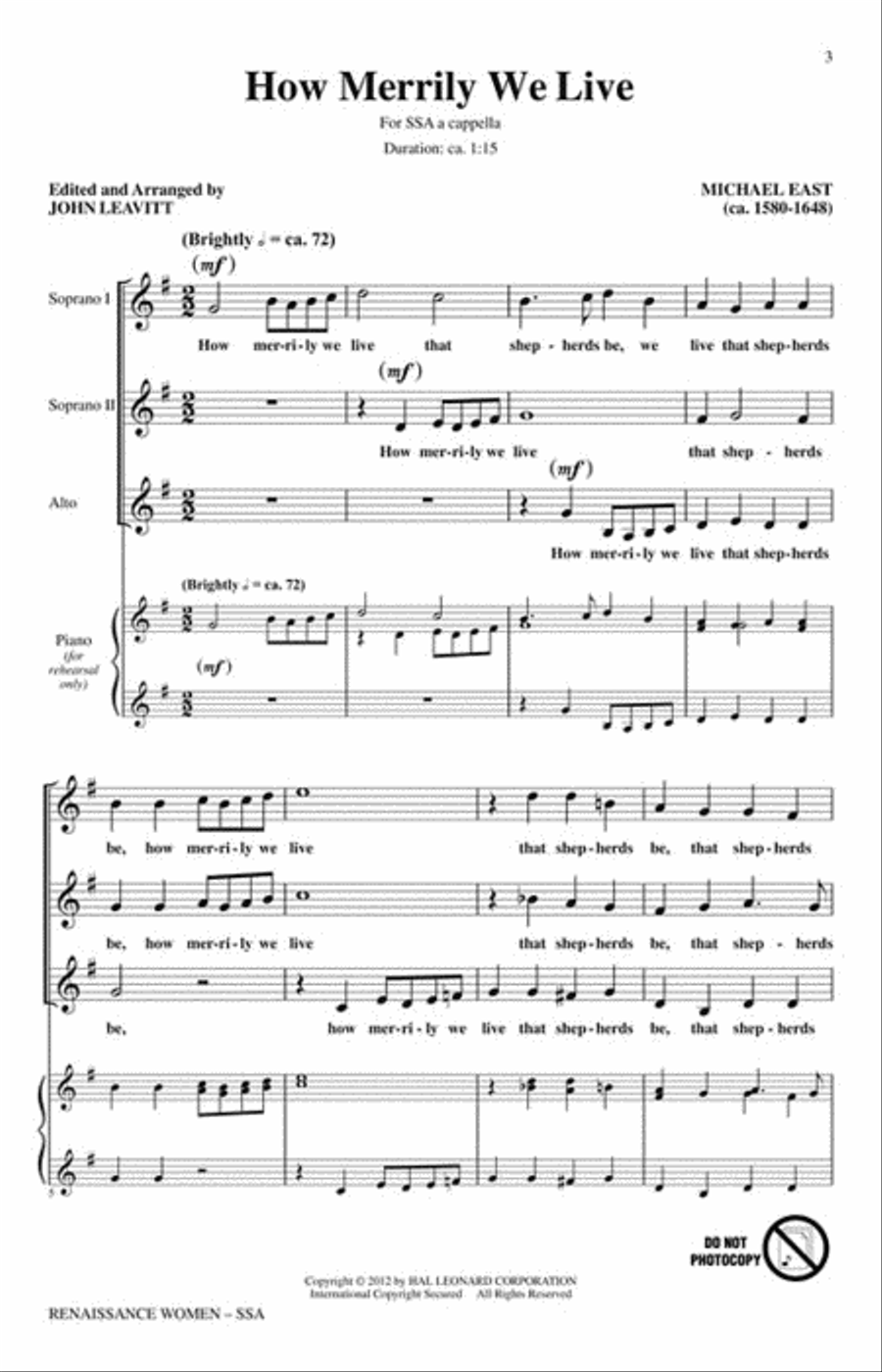 Renaissance Women Renaissance Women SSA scores gallery preview page 2