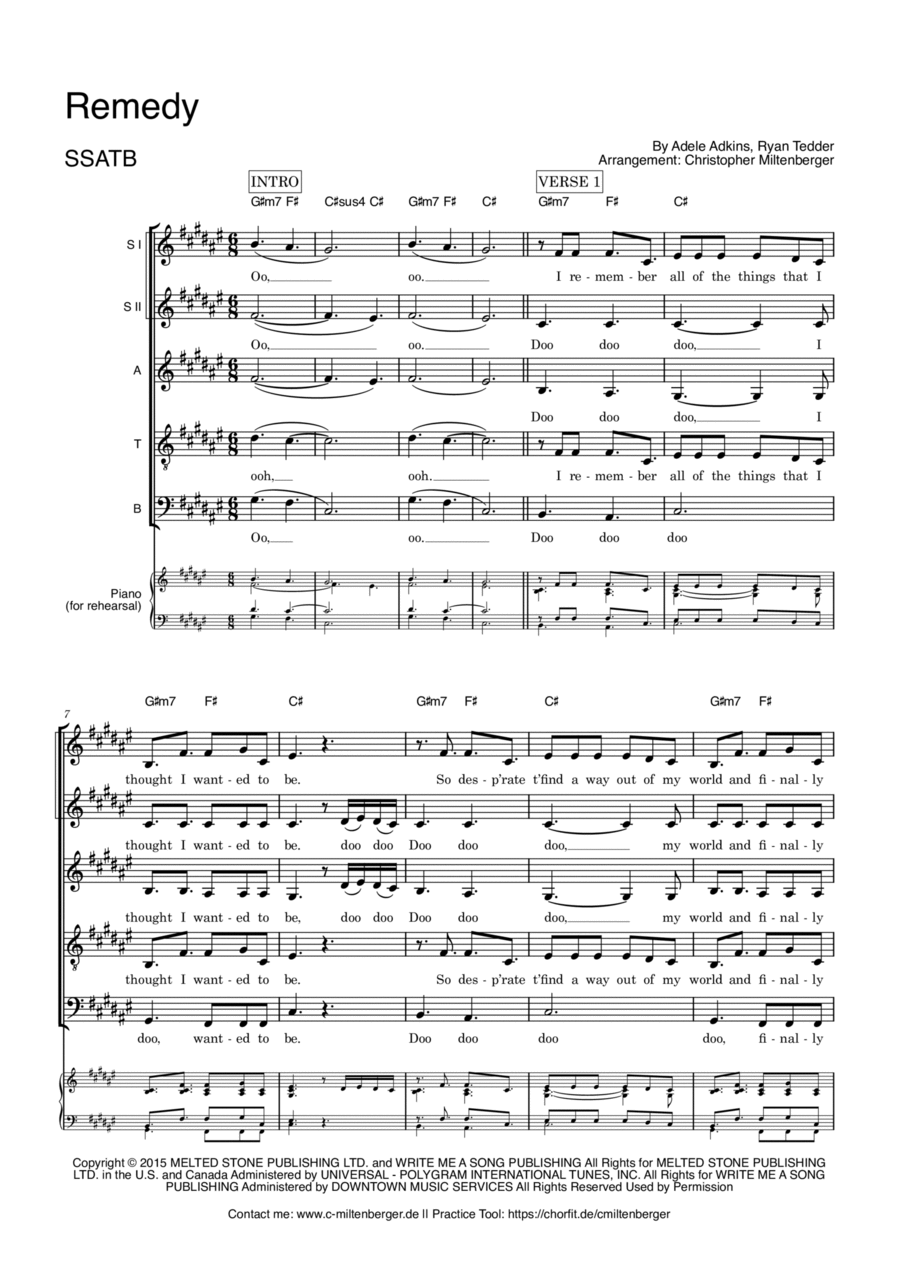 Remedy A Cappella scores gallery preview page 1