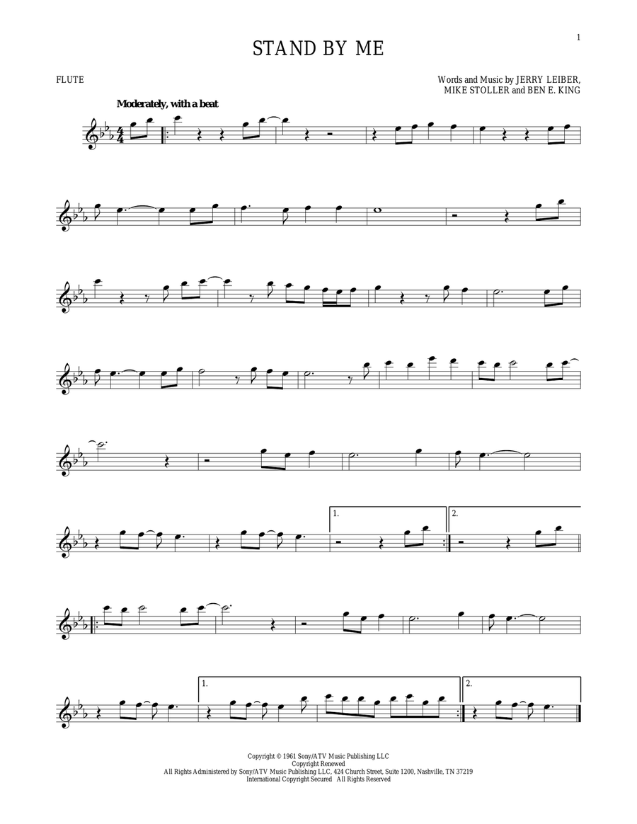 Stand By Me Stand By Me Flute Solo scores gallery preview page 1