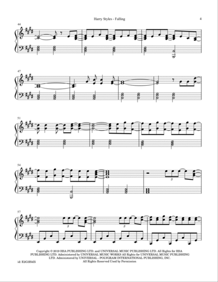 Falling Piano Solo scores gallery preview page 4