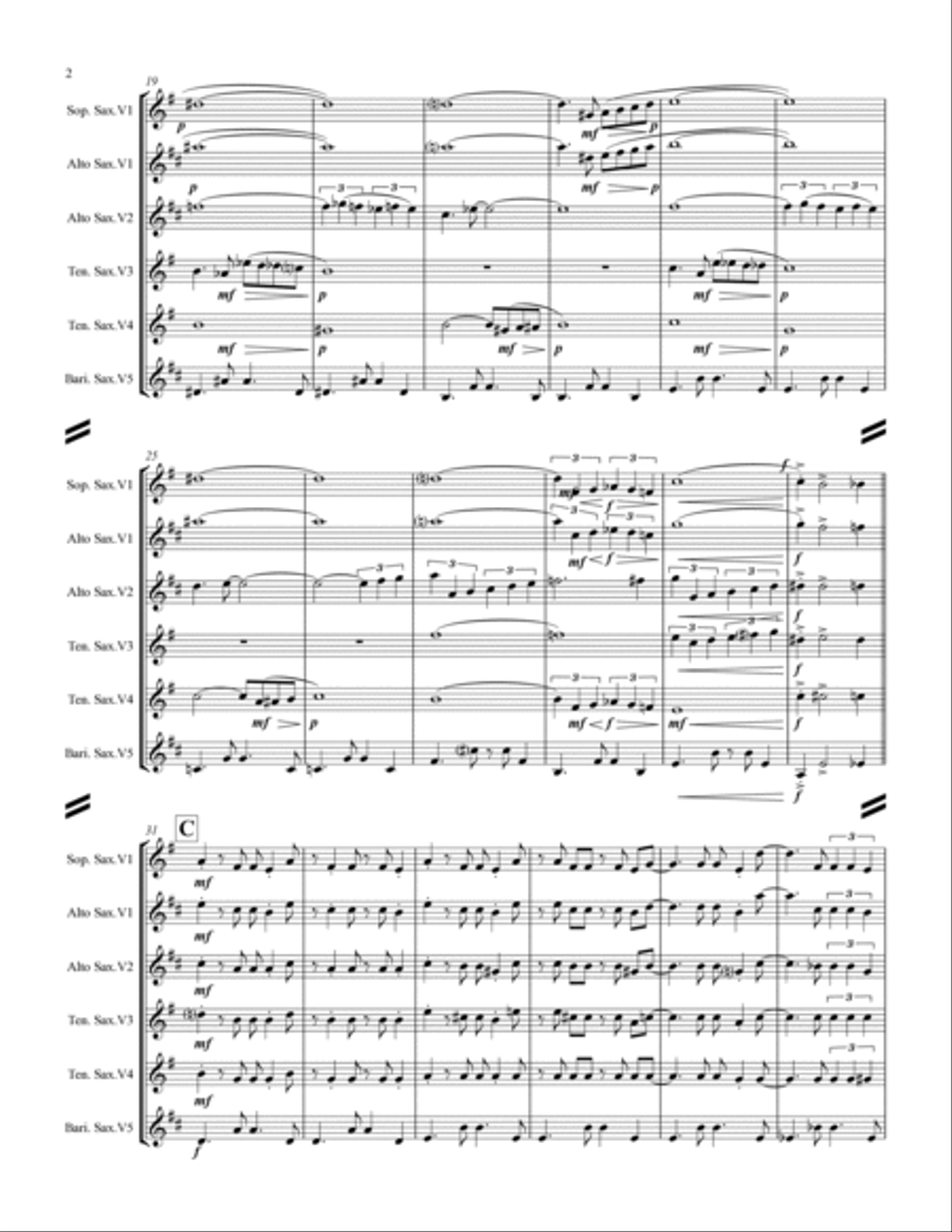 The Girl From Ipanema (Garota De Ipanema) Saxophone Quintet scores gallery preview page 3