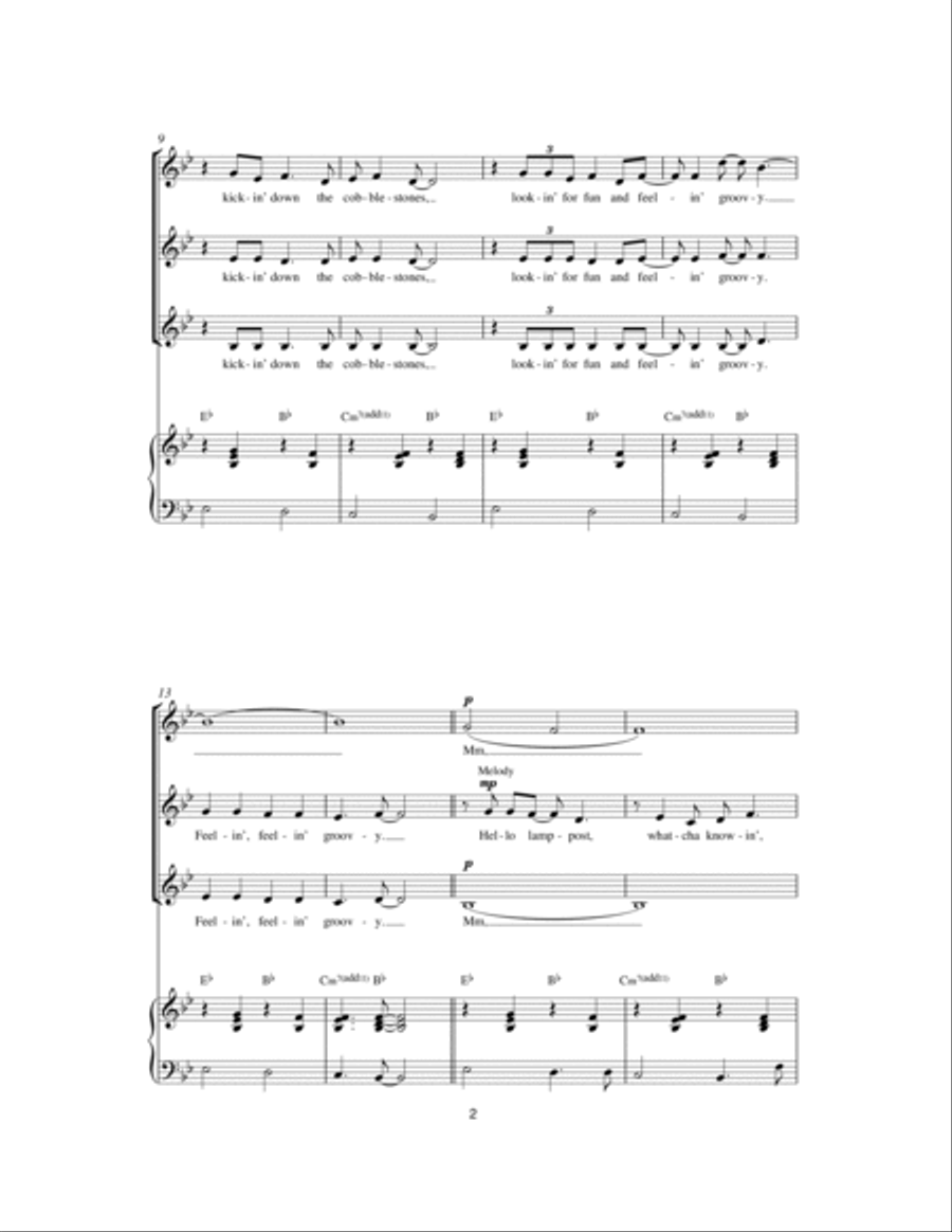 The 59th Street Bridge Song (Feelin' Groovy) SSA scores gallery preview page 2