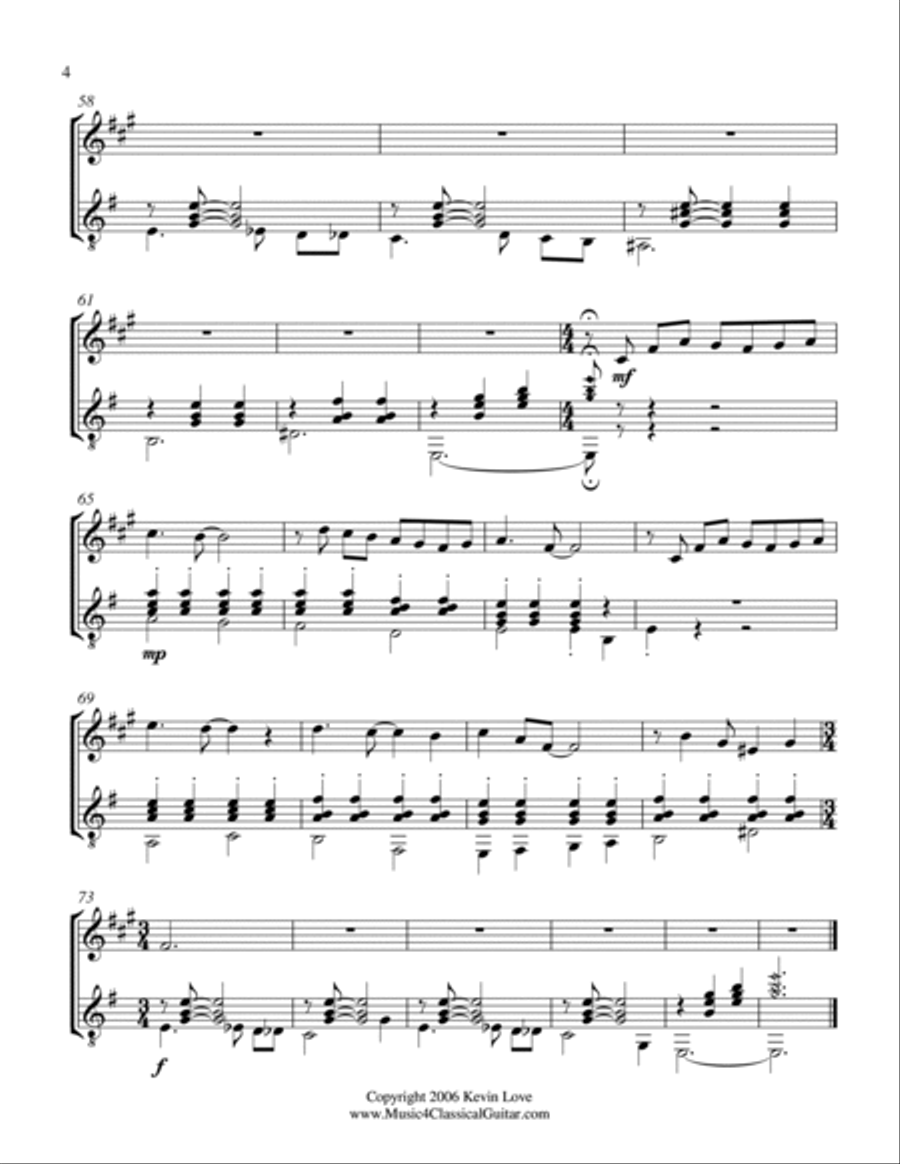 A Love Song for Clarinet and Guitar - Score and Parts Clarinet scores gallery preview page 4