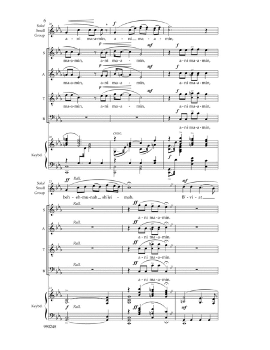 Ani Ma-amin 4-Part scores gallery preview page 4