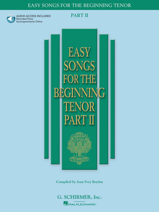 Easy Songs for the Beginning Tenor – Part II - Book/Online Audio