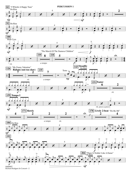 Richard Rodgers in Concert (Medley) (arr. Mac Huff, Paul Murtha) - Percussion 1