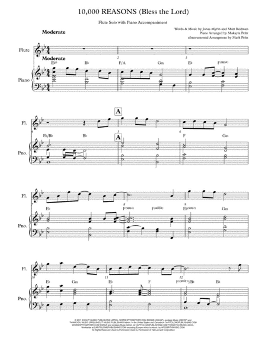 10,000 Reasons (Bless The Lord) Small Ensemble scores gallery preview page 1