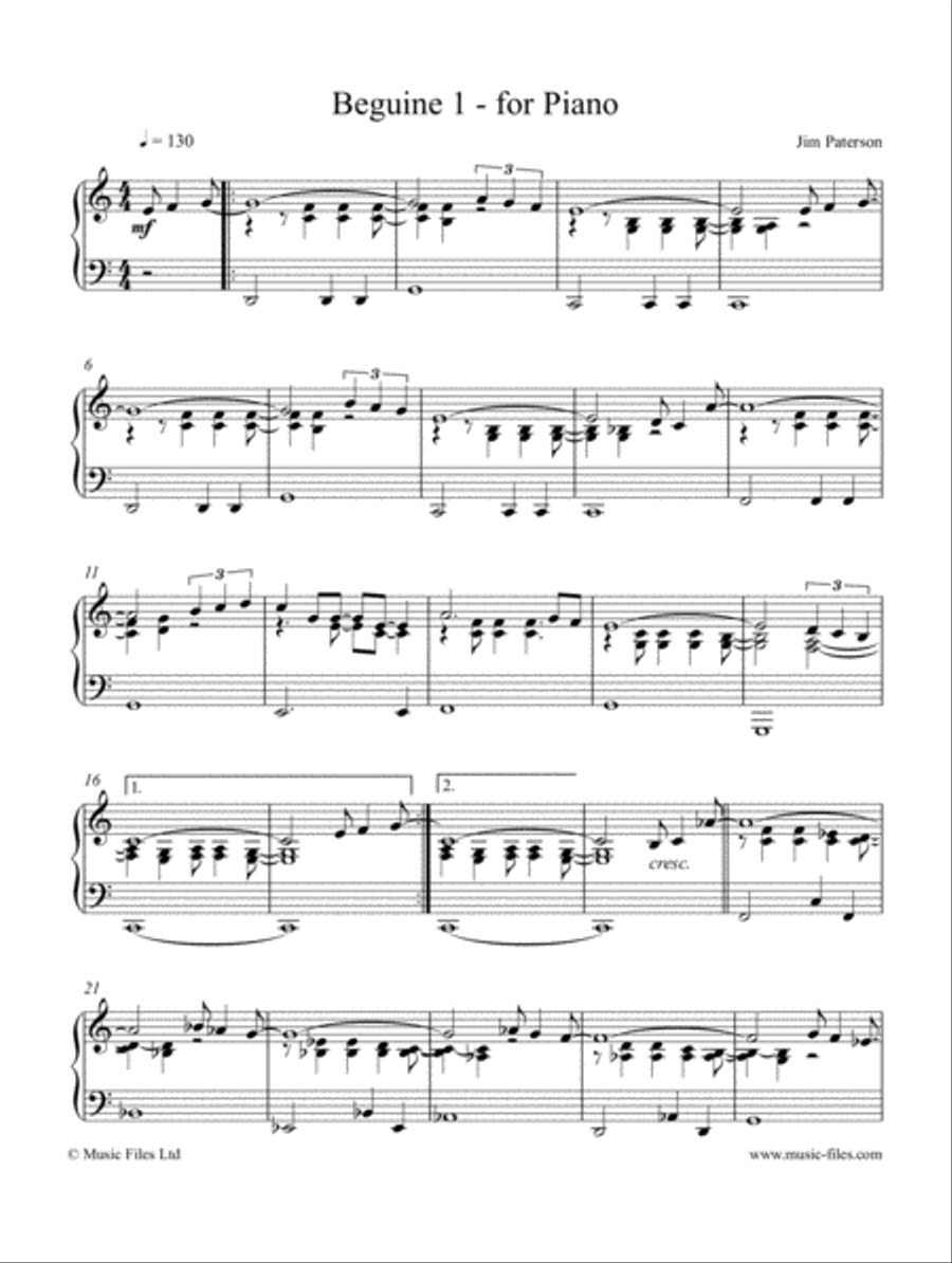 Beguine Again (piano) Piano Method scores gallery preview page 1