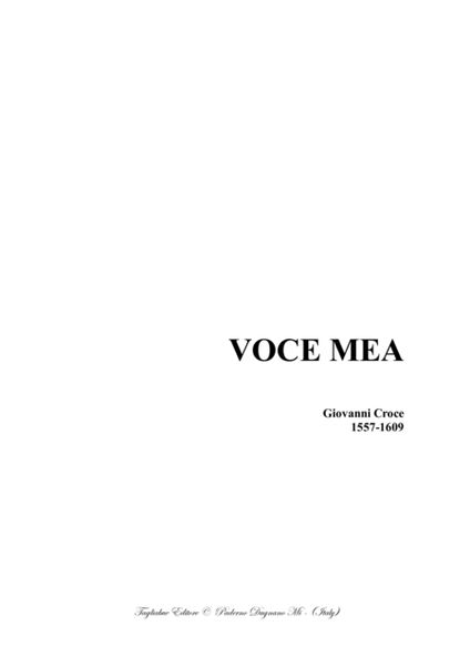 VOCE MEA - G. Croce - For SATB Choir image number null