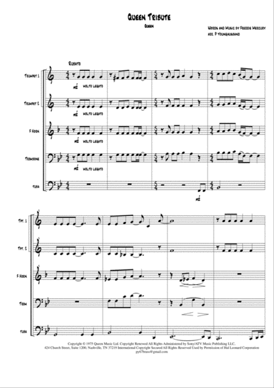 Bohemian Rhapsody Brass Ensemble scores gallery preview page 2