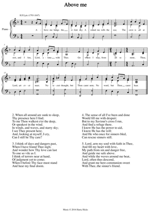Above me. A new tune to a wonderful old hymn.
