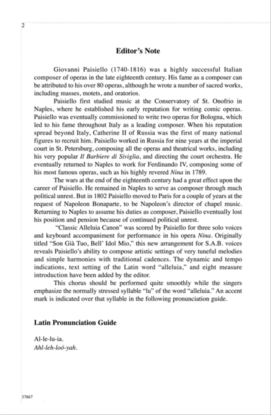 Classic Alleluia Canon 3-Part scores gallery preview page 1