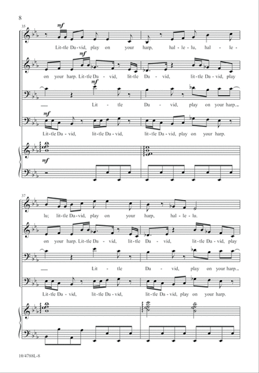 Little David, Play on Your Harp 4-Part scores gallery preview page 8