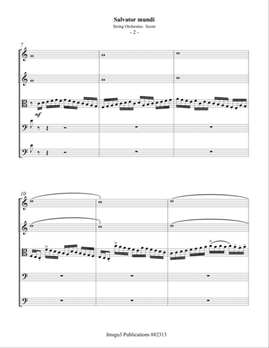Bull: Salvator mundi for String Orchestra - Score Only String Orchestra scores gallery preview page 2