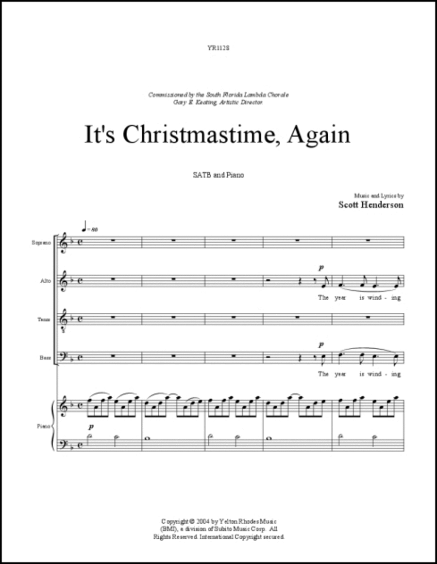 It's Christmastime, Again 4-Part scores gallery preview page 1