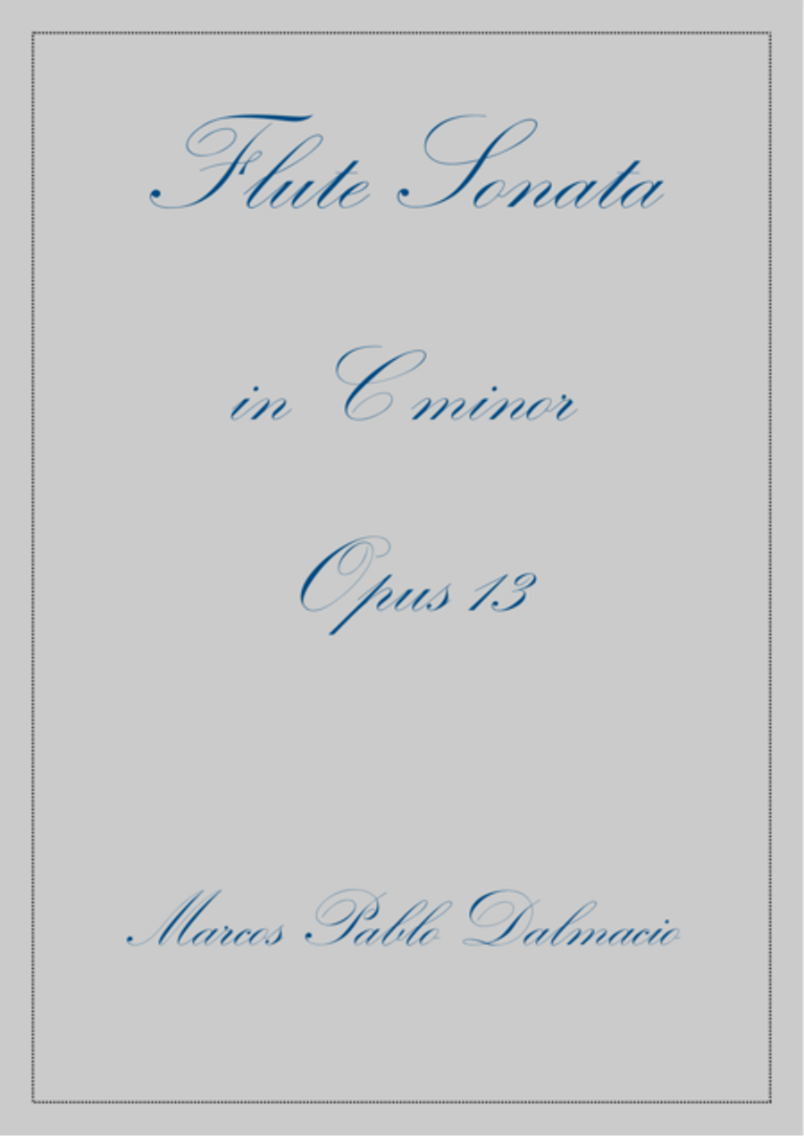 Flute Sonata in C minor Opus 13 Flute Solo scores gallery preview page 1