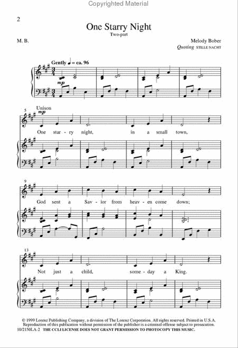 One Starry Night One Starry Night 2-Part scores gallery preview page 2