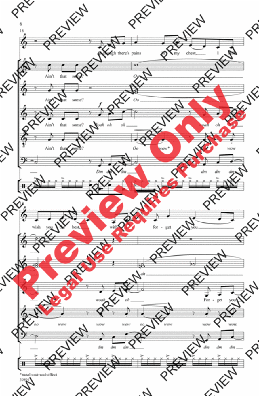 Forget You 4-Part scores gallery preview page 6