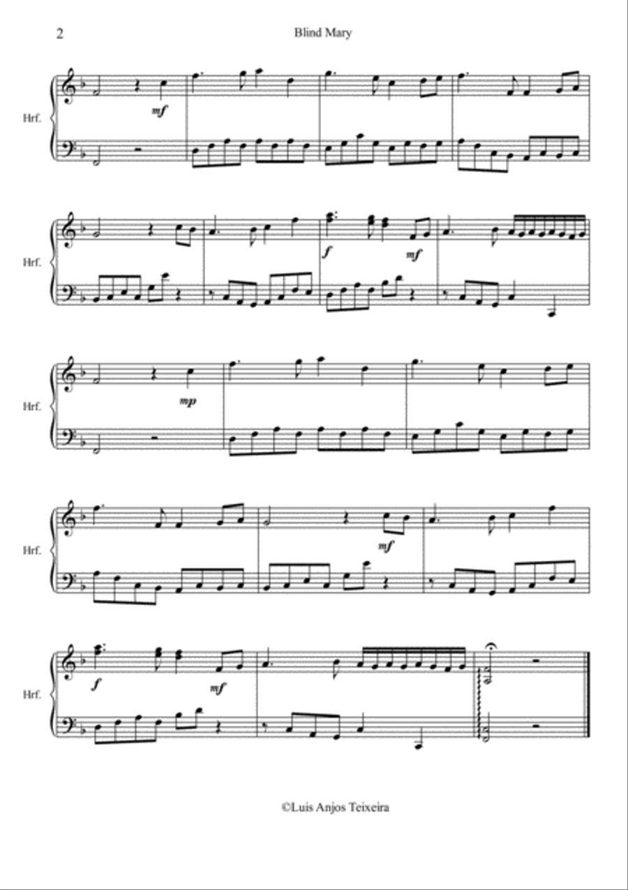 Blind Mary For Harp Harp scores gallery preview page 4