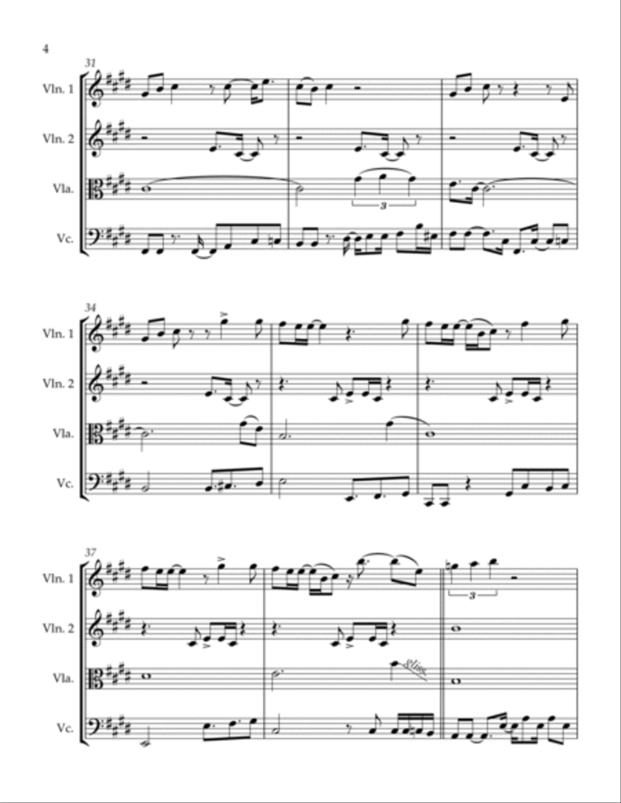 What's Going On String Quartet scores gallery preview page 4
