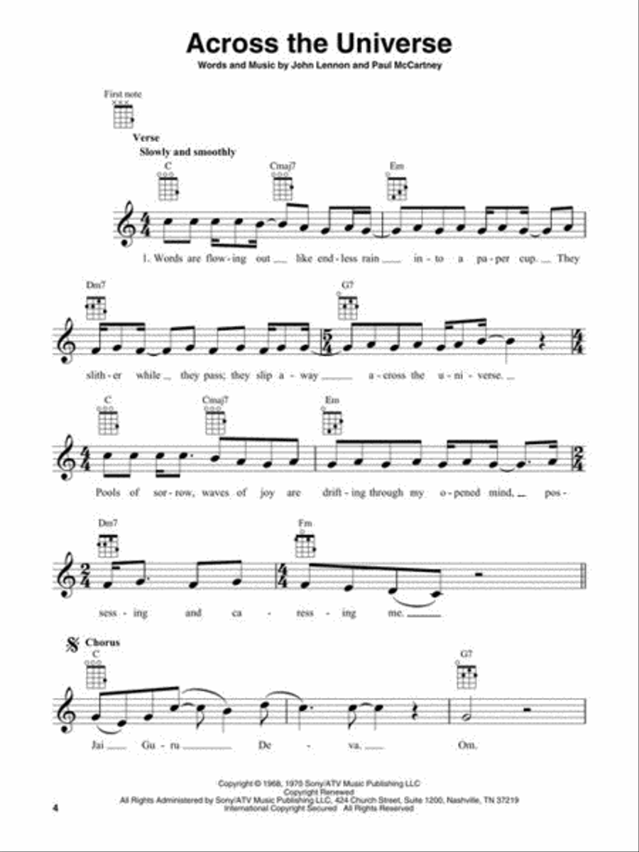First 50 Songs by the Beatles You Should Play on Ukulele Ukulele scores gallery preview page 6