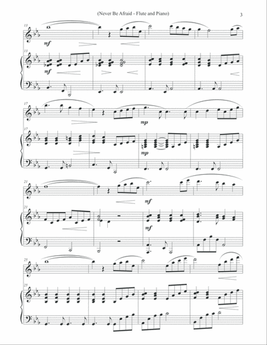 Never Be Afraid (Solo Flute & Piano) Flute Solo scores gallery preview page 3