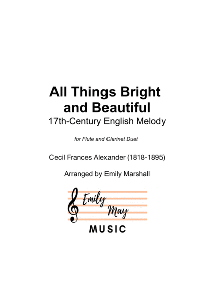 All Things Bright and Beautiful (for Flute and Clarinet Duet) image number null