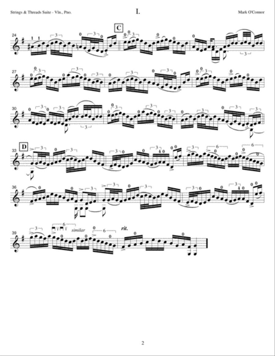 Strings & Threads Suite (violin part - adapted for vln and pno) Violin Solo scores gallery preview page 5