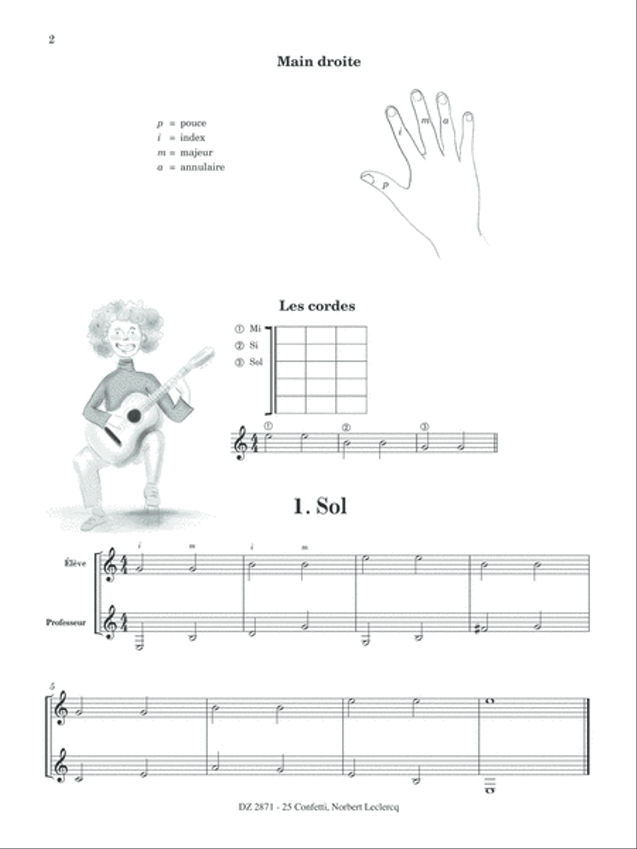25 Confetti - méthode de guitare débutant en 5e position Classical Guitar scores gallery preview page 2
