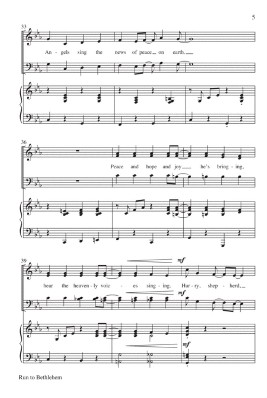 Run to Bethlehem 4-Part scores gallery preview page 6