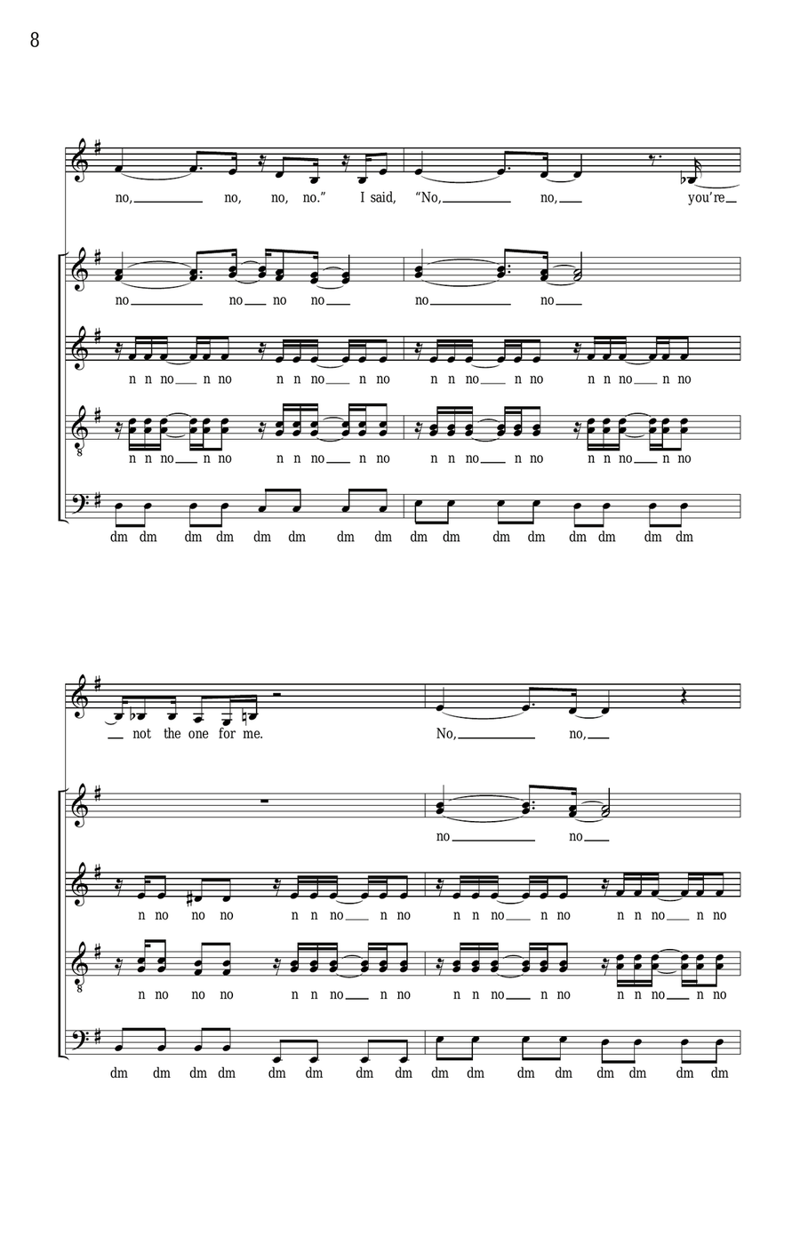 Black Horse And The Cherry Tree 4-Part scores gallery preview page 6
