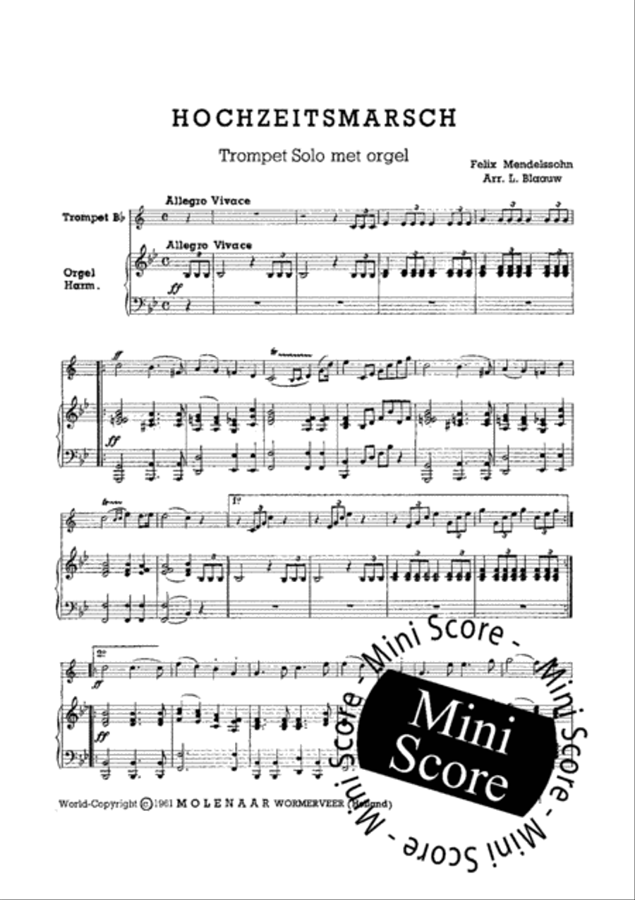 Hochzeitsmars Trumpet Solo scores gallery preview page 4