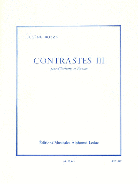Contrasts Iii, For Clarinet And Bassoon