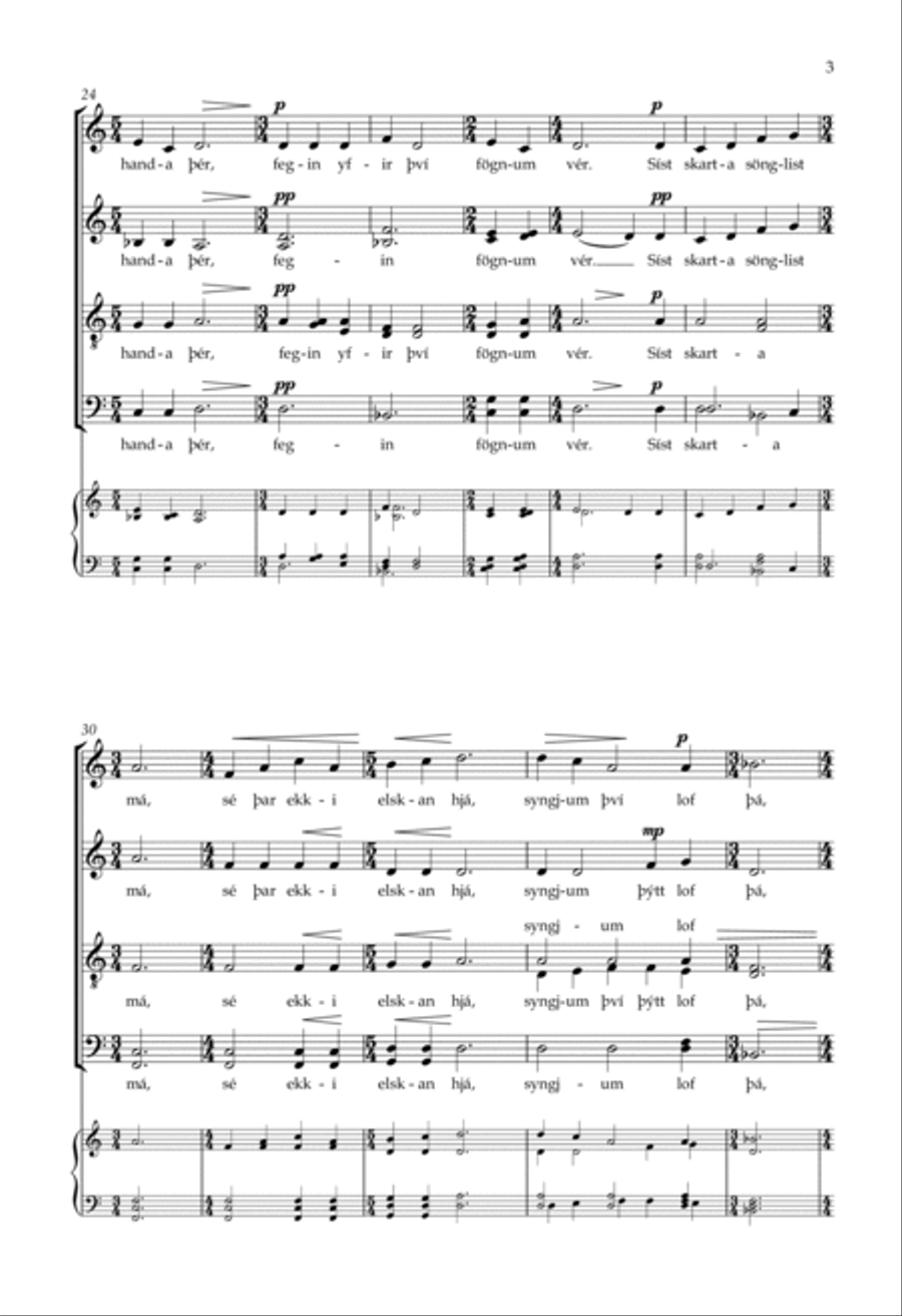 Heyr Þu Oss Himnum AA Heyr Þu Oss Himnum AA 4-Part scores gallery preview page 3