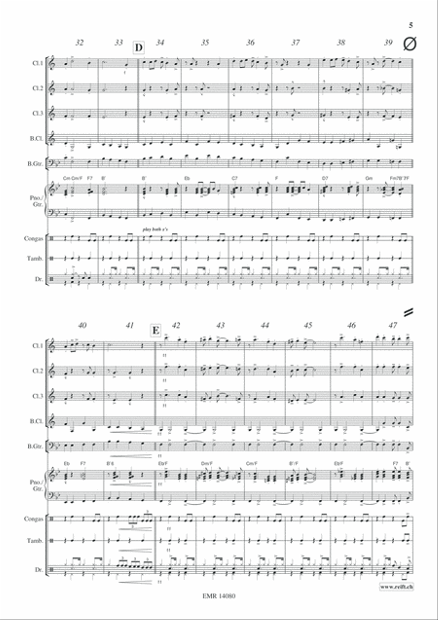 A Merry Christmas Clarinet Quartet scores gallery preview page 6