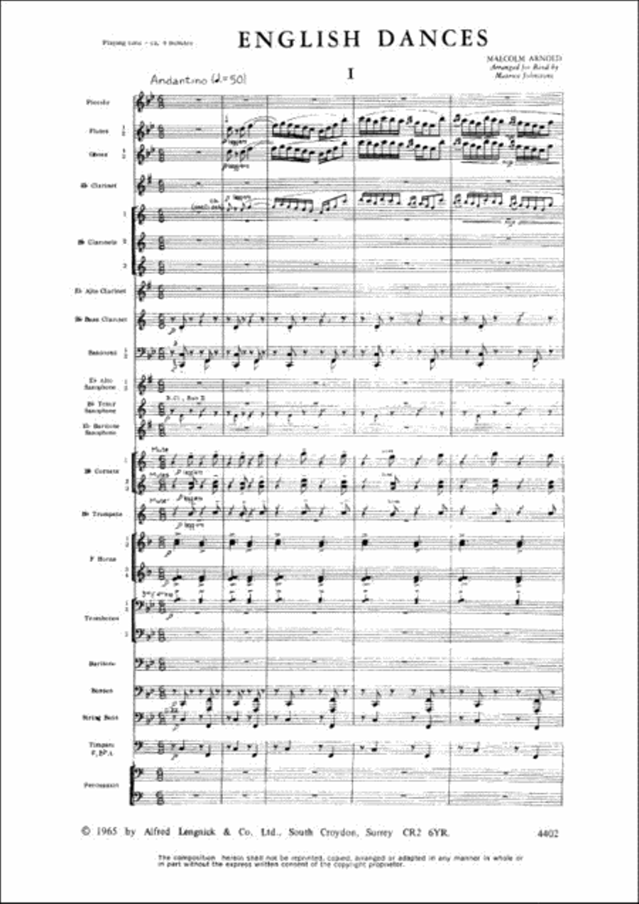 English Dances Set 1 Concert Band scores gallery preview page 3