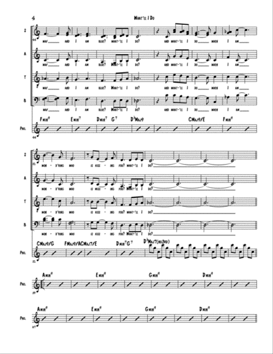 What'll I Do? What'll I Do? 4-Part scores gallery preview page 4