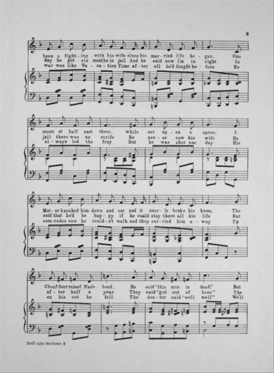 Don't Take Me Home. Comic Novelty Song Voice scores gallery preview page 3